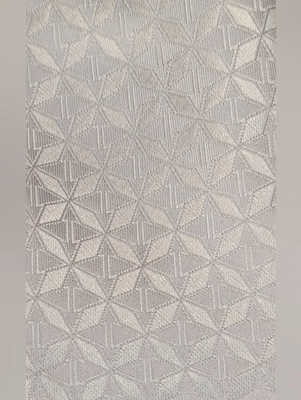 Brand Q Italy Men's Silver Tie Asanoha Pattern (Hemp Leaf Pattern)